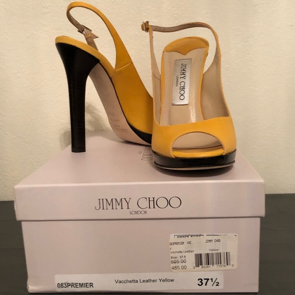 Jimmy Choo Shoes - Jimmy Choo Yellow Vachetta Leather Heels